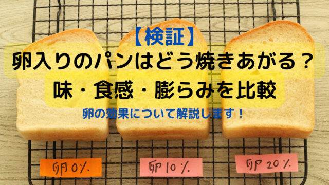 【検証！】卵を入れたパンはどう焼きあがる？/味・食感・膨らみに影響する卵の効果